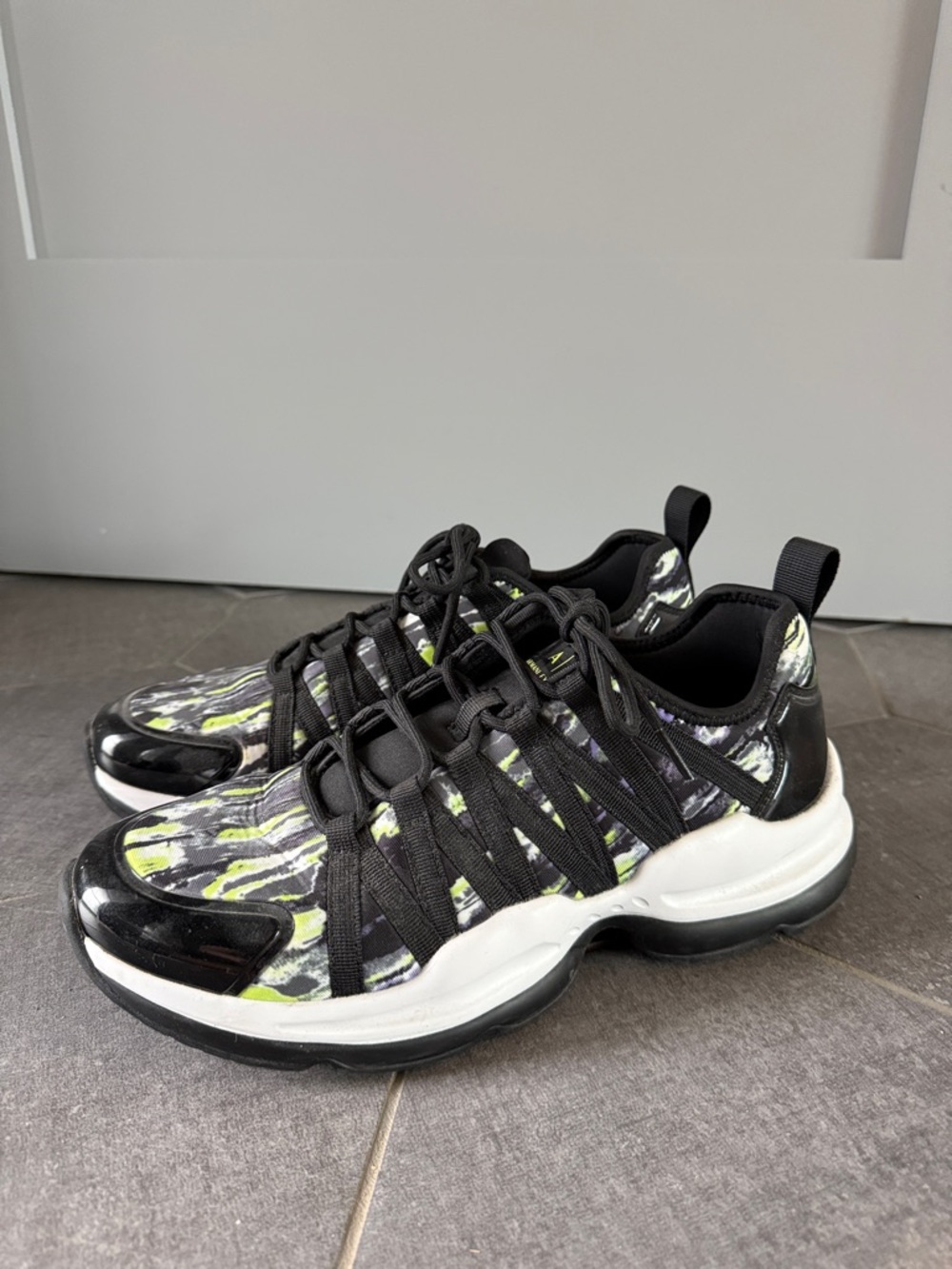 Armani Exchange Black Athletic Sneakers with Label Detail